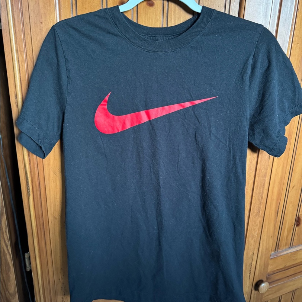 Nike Black T-Shirt with Red Swoosh